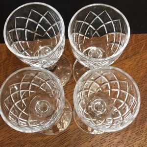 4 Lead Crystal Small Wine Glasses